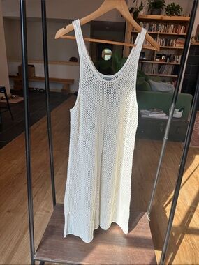 aerie Cream Open-Knit Beach Cover-Up